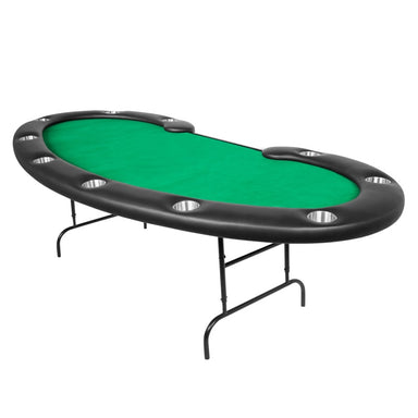 10 Player Folding Poker Table Premium Kidney Bean - BBO Prestige Green Felt