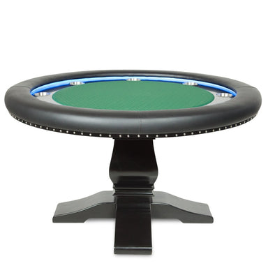 8 Player Poker Table Round LED - BBO Ginza Green Felt