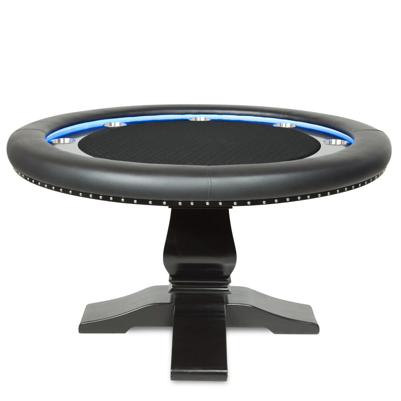 8 Player Poker Table Round LED - BBO Ginza Black Felt