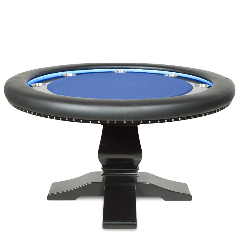 8 Player Poker Table Round LED - BBO Ginza Blue Felt