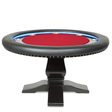 8 Player Poker Table Round LED - BBO Ginza Red Felt
