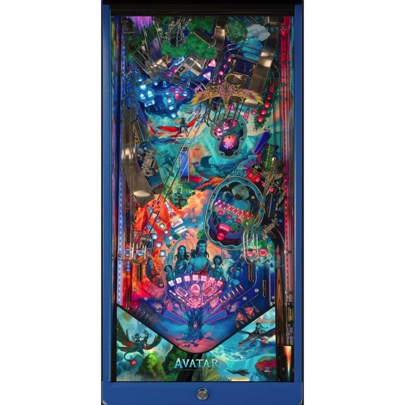 Colorful pinball machine with 'Avatar' branding on a white background