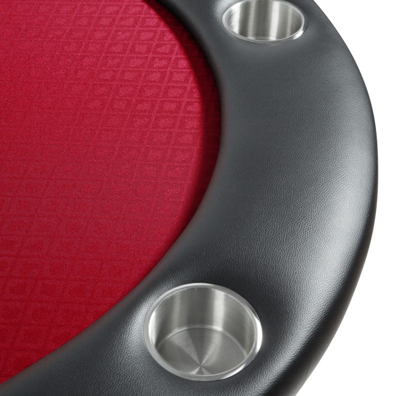 BBO Aces Pro Poker Table-Cup holder view in Red
