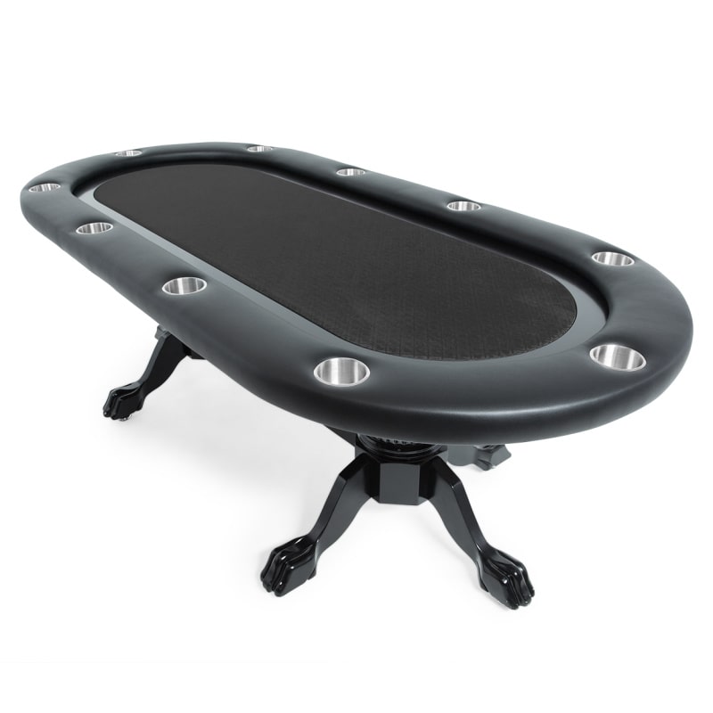 BBO Elite Classic Poker Table - Black Racetrack in Black Felt