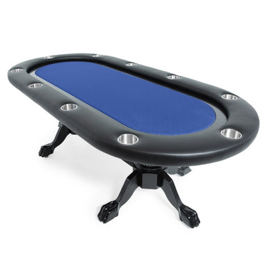 BBO Elite Classic Poker Table - Black Racetrack in Blue Felt