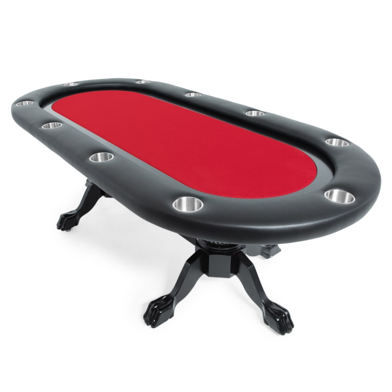 BBO Elite Classic Poker Table - Black Racetrack in Red Felt