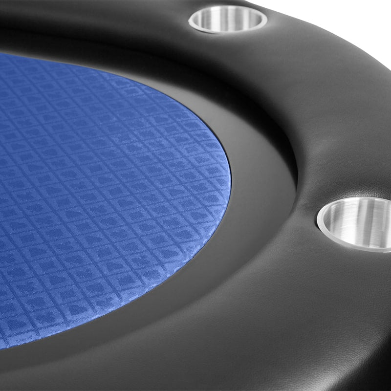 BBO Elite Classic Poker Table - Cupholder in Blue Felt