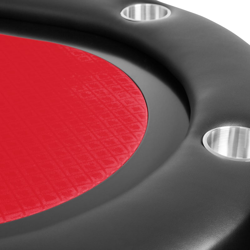 BBO Elite Classic Poker Table - Cupholder in Red Felt