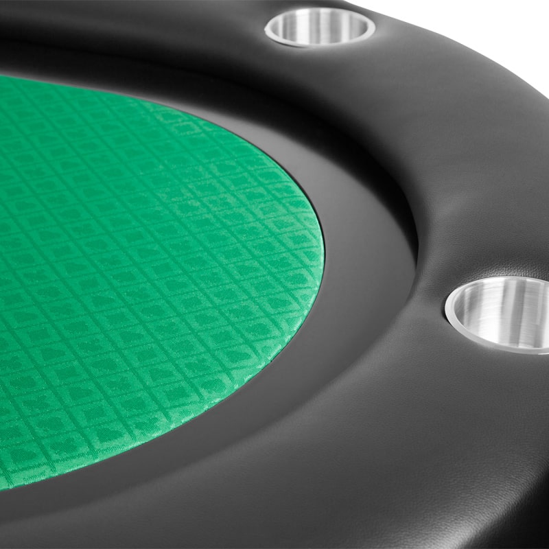 BBO Elite Classic Poker Table - Cupholder in Green Felt