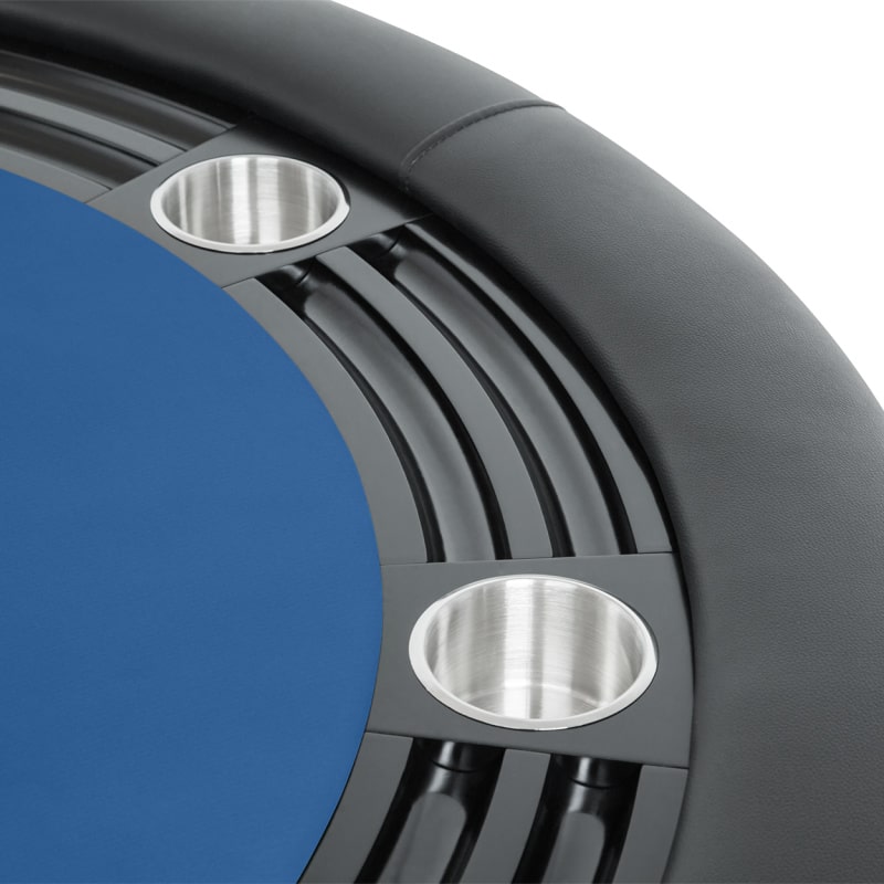 BBO Nighthawk Round Poker Table - 8 Players Cupholder in blue
