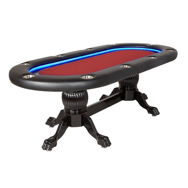 BBO Elite Alpha Lighted Poker Table for 10 Players in Red