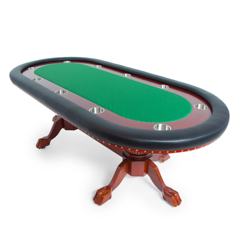BBO Rockwell Poker Table - Mahogany Texas Hold 'Em in green left view