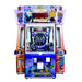 DC Super Heroes coin pusher arcade machine with colorful graphics and character images on a white background