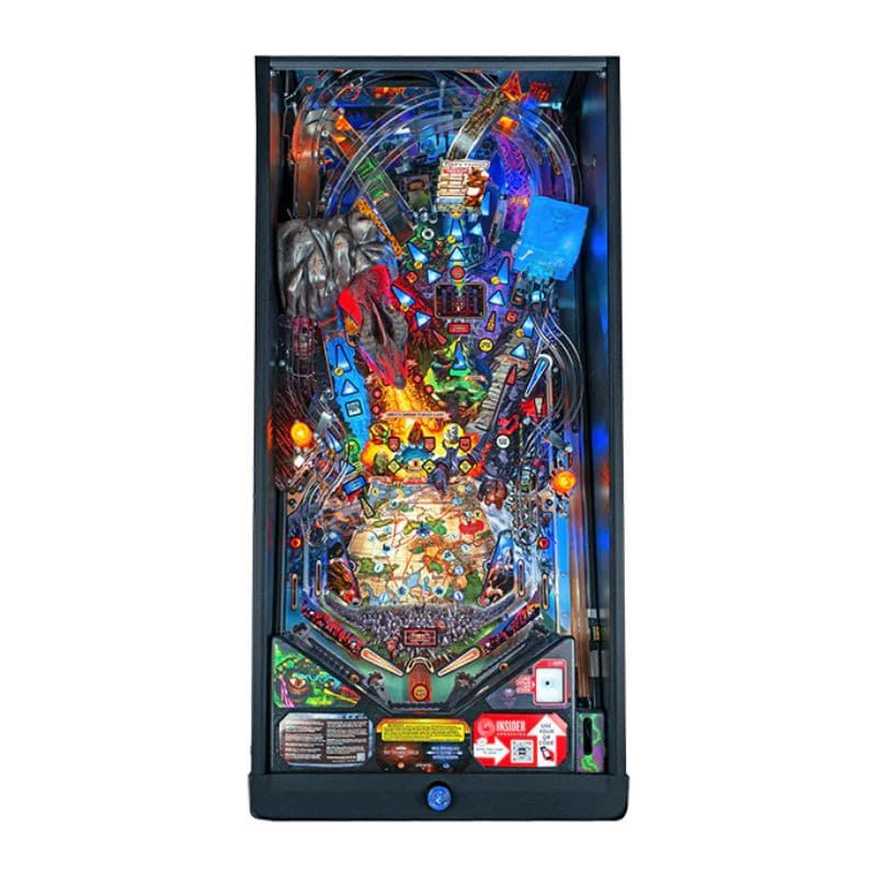Dungeons and Dragons pinball machine with intricate design on a white background