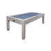 Dynamo Astoria Air hockey table with a blue playing surface on a white background