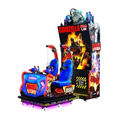  Godzilla VR arcade game with colorful design and character images on a white background