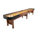 Grand Champion shuffleboard table with black sides on a white background