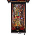 Pinball machine with intricate design and colorful elements on a white background