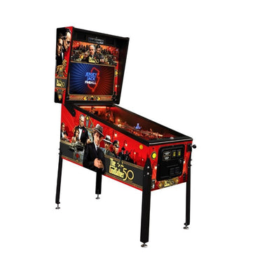 Pinball machine with a classic design on a white background