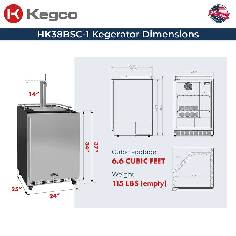 Kegco HK38_Kegerator-dimensions