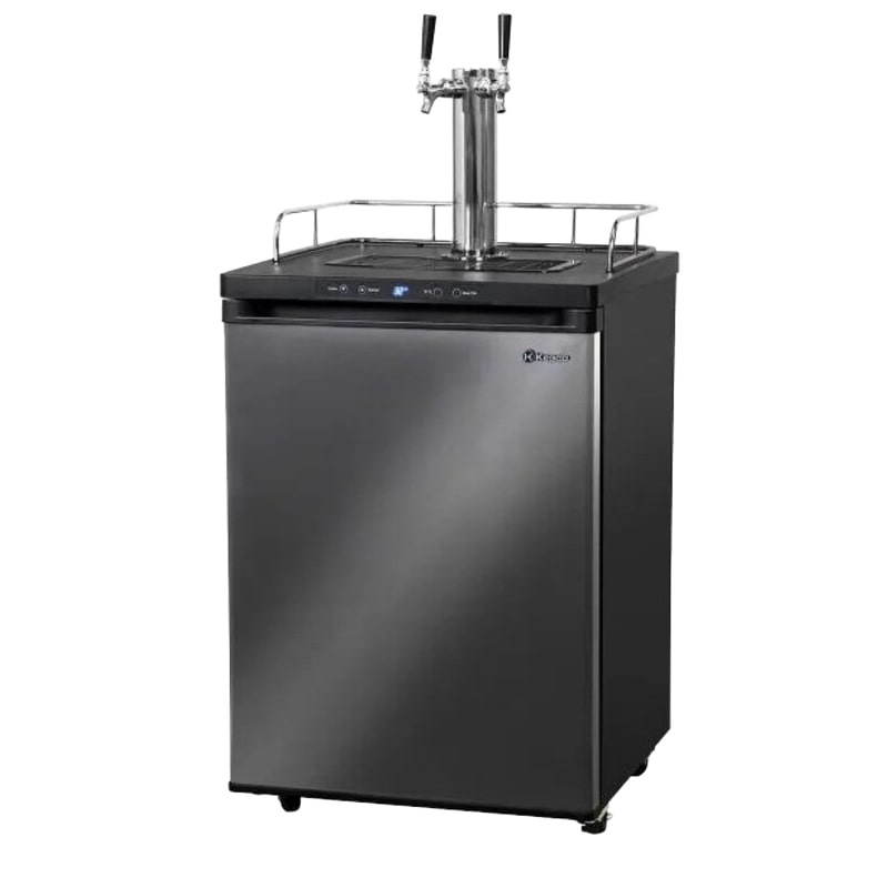 Kegco_K309X_Keg_Dispenser_Black_Stainless_Steel_left_view