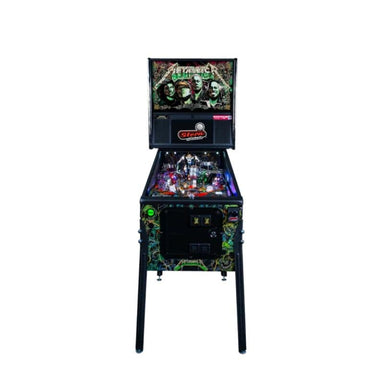 Metallica Pinball machine with colorful design on a white background