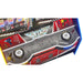 Close-up of a NASCAR Pit Stop arcade machine with detailed design elements on a white background