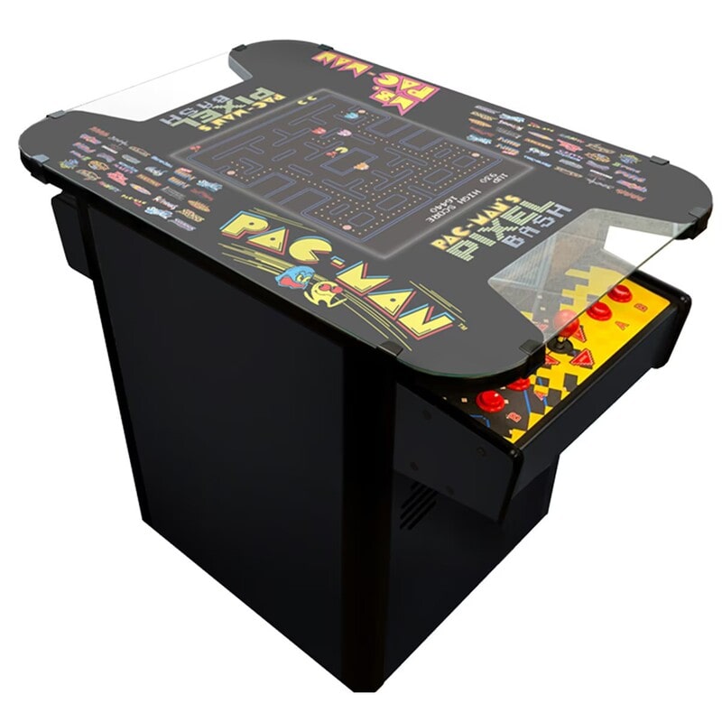 Pac-Man Cocktail Table with colorful graphics on a white background