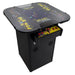 Pac-Man-Pixel-Bash-Cocktail-High-Top-Bistro-Black arcade game table with colorful game graphics on a white background