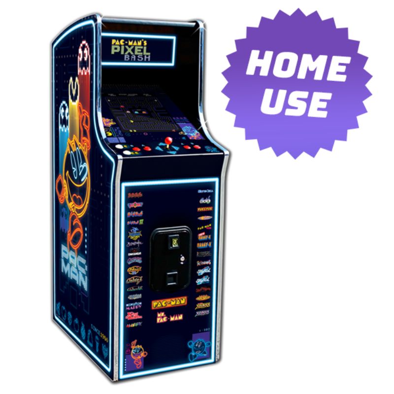  Pixel Bash Cabaret with 'Pac-Man' branding and 'Home Use' label on a white background