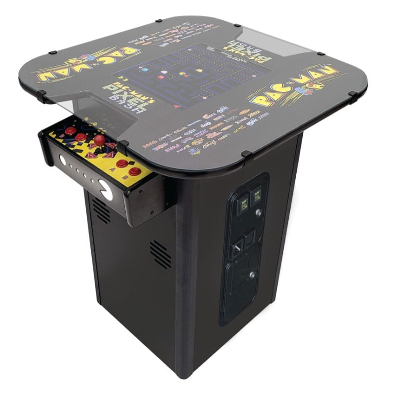 Pac-Man arcade table with control panel on a white background