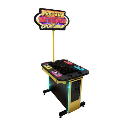 Pac-Man Battle Royale arcade machine with colorful design on a white background