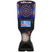 Electronic dartboard with digital display on a white background