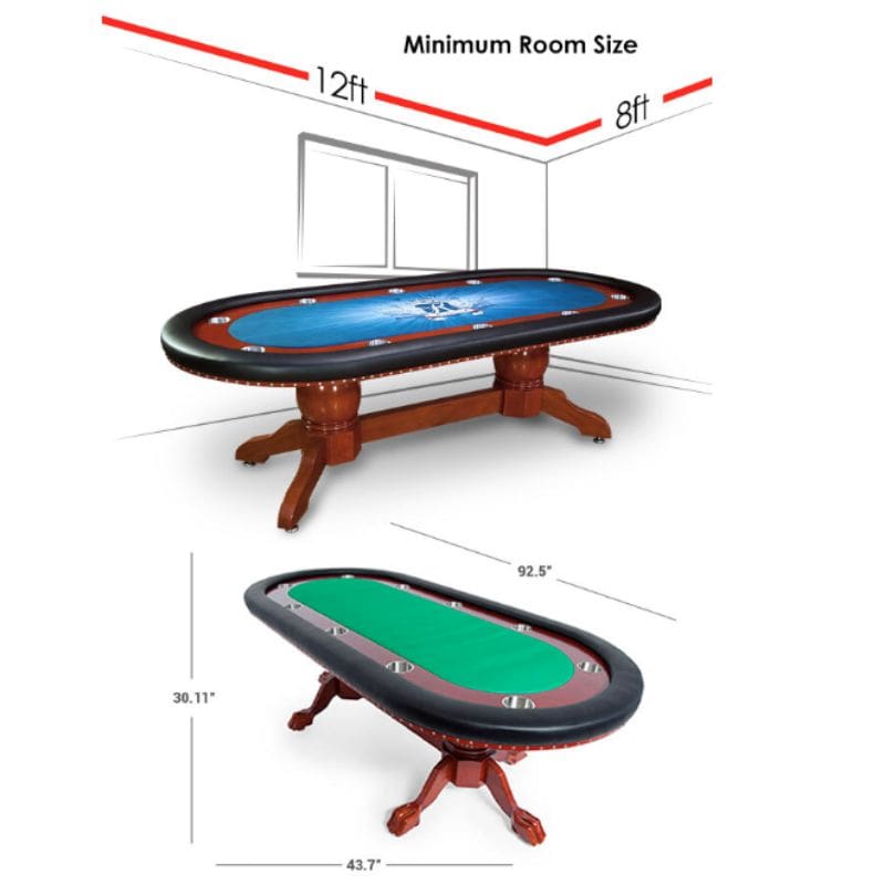 The Rockwell Poker Table Dimesons 