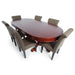 The Rockwell Poker Table with Dining top with six chairs on a white background