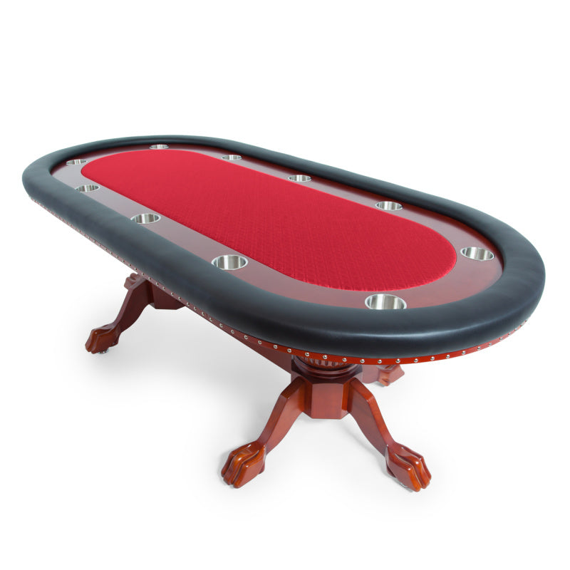 Rockwell Poker Table - Mahogany Texas Hold 'Em in Red left view