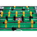 Close-up of a Tornado Classic foosball table with green playing surface and yellow and black players.