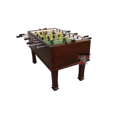 Tornado-Reagan Foosball table with wooden finish on a white background