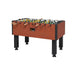Tornado Elite Foosball table with wooden finish and black legs on a white background