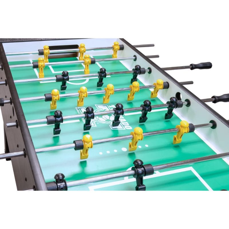 Tornado Sport Foosball table with green playing surface and metal rods