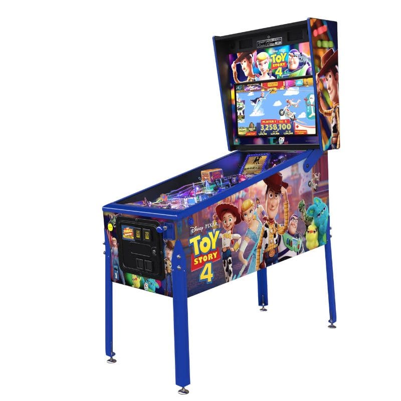 Toy Story 4 themed pinball machine on a white background