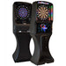 Two galaxy 3 plus electronic dart boards with digital displays on a white background