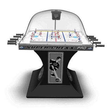 Super Chexx Pro hockey table with players on a white background