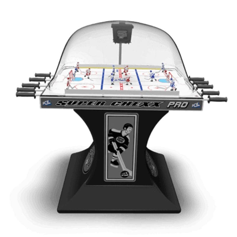 Super Chexx Pro hockey table with players on a white background