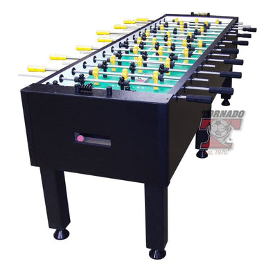 Foosball table with Tornado logo on a white background